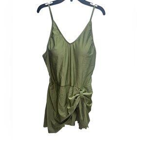 Plus Size Swimdress Tummy Control One Piece Bathing Suit V Neck Swimsuits